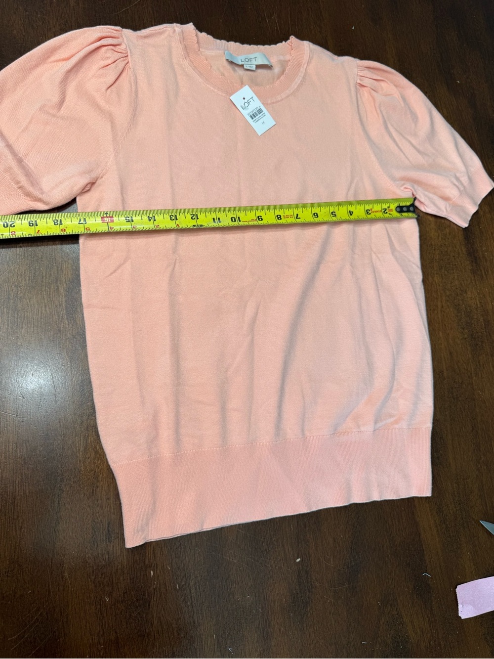 LOFT Light Peach ๐ Short Sleeve Knit Top - Picture 4 of 5